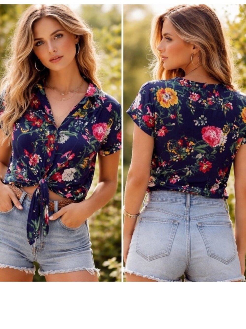 anthropologie Maeve Tie Front Hawaiian Shirt